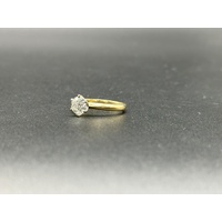 Ladies 18ct Yellow Gold 1.0ct Diamond Solitaire Ring