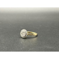 Ladies 14ct Yellow Gold Diamond Cluster Ring