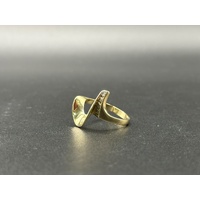 Ladies 9ct Yellow Gold Diamond Fancy Ring
