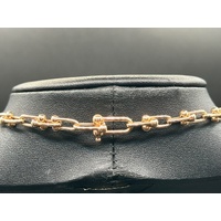 Ladies 17ct Rose Gold Paperclip Link Necklace