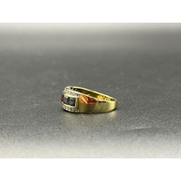 Unisex 18ct Yellow Gold Multi-Coloured Gemstone & Diamond Ring