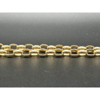Ladies 9ct Yellow Gold 0.01ct Diamond Belcher Link Bracelet