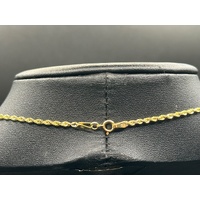 Unisex 18ct Yellow Gold Rope Link Chain Necklace