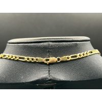 Unisex 10ct Yellow Gold Figaro Link Necklace