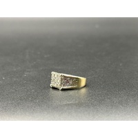 Mens 14ct Yellow Gold Diamond Ring