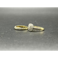 Ladies 9ct Yellow Gold Diamond Bridal Ring Set