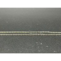 Ladies 18ct White Gold Cable Link Chain & Diamond Dangle Pendant