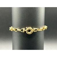 Ladies 9ct Yellow Gold Oval Belcher Link Bracelet