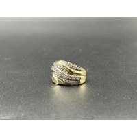 Ladies 10ct Yellow Gold Diamond Cluster Ring