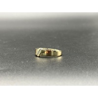 Mens 10ct Yellow Gold Diamond Signet Ring
