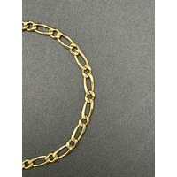 Unisex 9ct Yellow Gold Figaro Link Bracelet