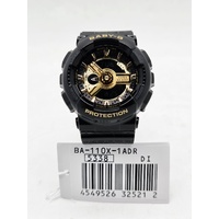Casio Baby-G BA-110X-1ADR Black Gold Analog Digital Quartz Watch