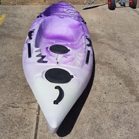 Aquayak Scout 3m Fishing Kayak Purple 150kg Paddle Trolley Sit on Top