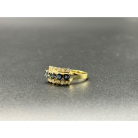 Ladies 14ct Yellow Gold Blue Sapphire & Diamond Ring