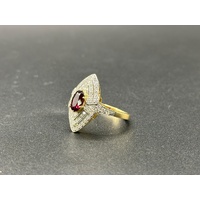 Ladies 18ct Yellow Gold Ruby & Diamond Ring