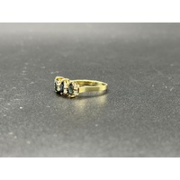 Ladies 14ct Yellow Gold Blue Sapphire & Diamond Ring