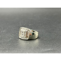 Mens 10ct White Gold Diamond Ring