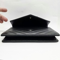 Saint Laurent YSL Cassandre Envelope Black Chain Wallet Leather + COA