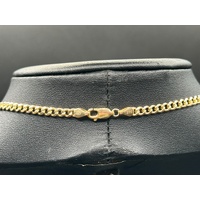 Unisex 9ct Yellow Gold Tight Curb Link Necklace