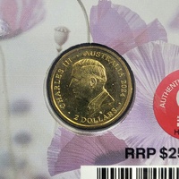 2024 Remembrance Day Animals in War $2 Coloured UNC Coin & Stamp Cover PNC