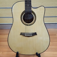 Tribute TRI-1CE Semi-Acoustic Cutaway Guitar Steel String Tuner Brown