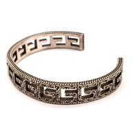 Gucci Square G Cuff Bracelet Aged Sterling Silver AG925 Italy with Box Papers