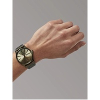 Nixon Sentry SS Mens Watch 42mm Vintage White Surplus Steel Quartz