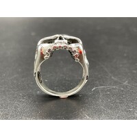 Sterling Silver Flaming Skull biker Ring 18 Grams SIZE: 10/U