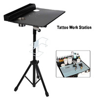 Tattoo Mobile Work Station Table Desk with Adjustable Height Black