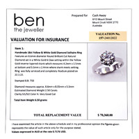 Ladies 2.5 Carat Diamond 18K Yellow & White Gold Solitaire Engagement Ring
