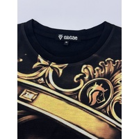 King Leo the Lion T-Shirt Hip Hop Urban Fashion Street Wear Black Size: M/L/XL/2XL [Size: M - 40in/102cm Chest]