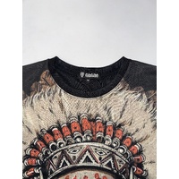 Indian Chief Tribal T-Shirt Abstract Urban Fashion Street Wear Black Size: M/L/XL/2XL [Size: M - 40in/102cm Chest]