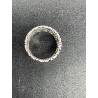 Hearts and eyes designed Tube Ring 925 solid Sterling Silver 9 Grams [size: 6/52]