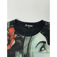 Angel Devil Girl T-Shirt Rap Hip Hop Urban Fashion Street Wear Black Size: M/L/XL/2XL [Size: M - 40in/102cm Chest]