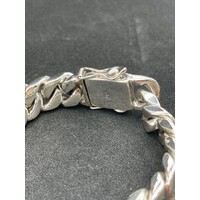 Mens 925 Sterling Silver 100g Chunky Curb Link Bracelet (New)