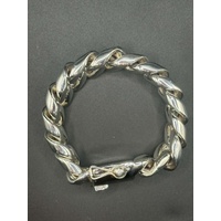 Mens 925 Sterling Silver Chunky Curb Link 362g Bracelet (New)