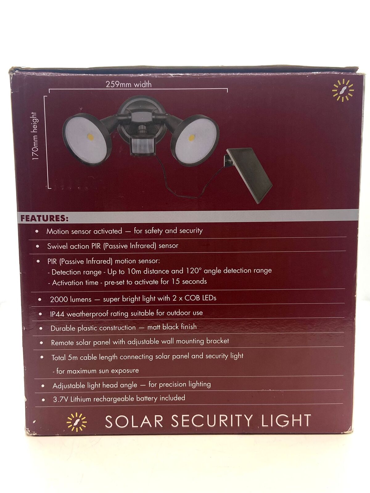 Solar magic 2000 lumens on sale solar security light