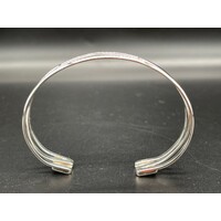 Unisex Sterling Silver 925 Swirl Cuff Bangle (Brand New)