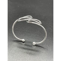 Ladies Sterling Silver Swirl Twist Cuff Bangle (Brand New)