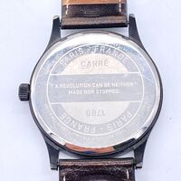 Carre Men’s Watch Analog Quartz Black Dial with Brown Leather Strap
