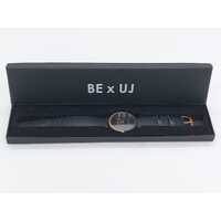 Uncle Jack Unisex Quartz Watch BE x UJ Genuine Leather Black Strap