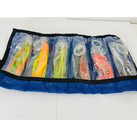 NEW Kmucutie Tackle Marlin Trolling Fishing Lures Pack 6 with Mesh Bag