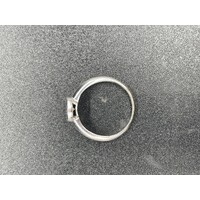 Ladies Solid 14ct White Gold Diamond Ring Fine Jewellery 3.5 Grams Size UK P
