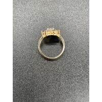 Ladies 18ct Yellow Gold Diamond Flower Ring (Pre-Owned)