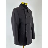 Mens Classic Black Oxford Style Peacoat Jacket Versatile Dress Coat Rare Find