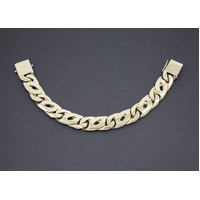 Men's 9K Solid Yellow Gold Birds Eye Link Chain Bracelet 143.6 Grams (pre-owned)