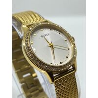 Guess Ladies Chelsea W0647L7 Gold Mesh Bracelet Watch (Pre-Owned)