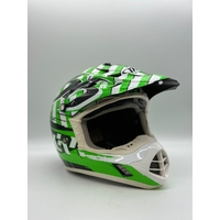 THH TX-12 Motocross Helmet Size L (Y) Strike White Green Off Road Bike