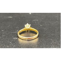 Ladies 18ct Yellow Gold Brilliant Cut Diamond Ring (Pre-Owned)