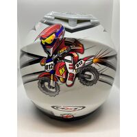RXT Racer II 2013 White Gunmetal Antman Design Large Helmet (Pre-Owned)